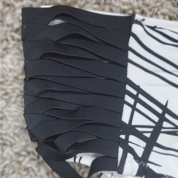 NWT Athleta Retro Palm Black & White Bikini Bottoms - Picture 5 of 8